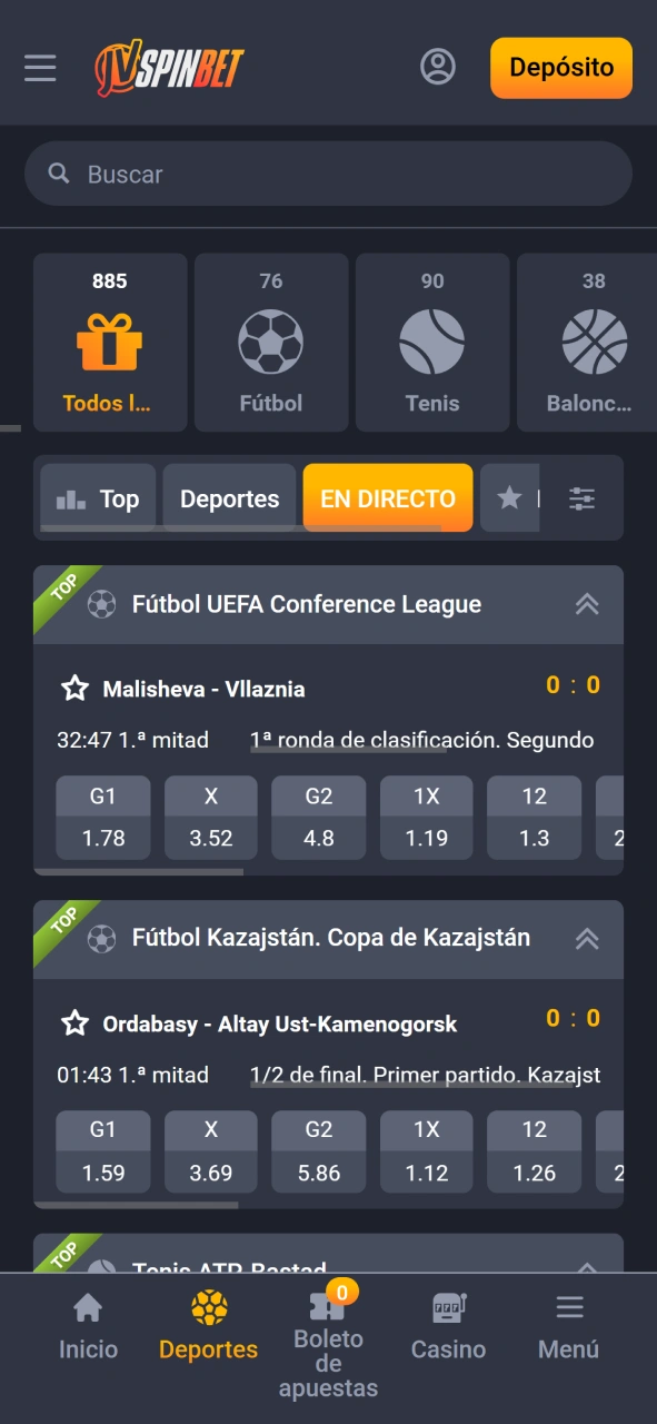 Seleccioná tu sección preferida para saber cómo empezar en JVSpin App.