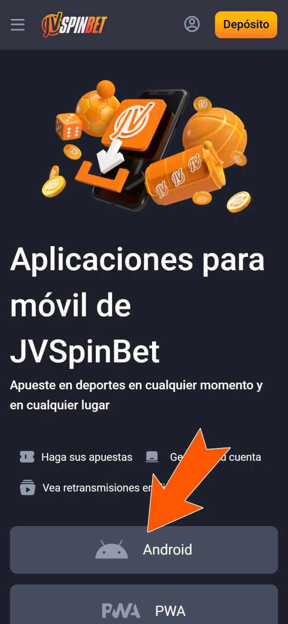 Hacé clic en el enlace para iniciar el instalador Android JVSpin App.