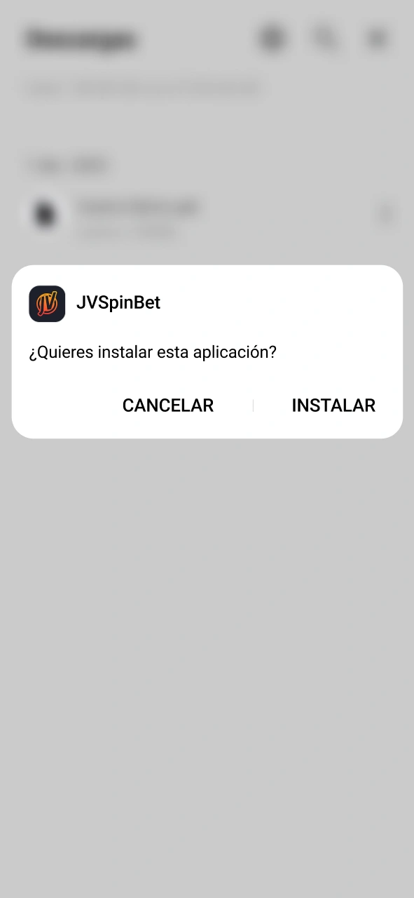 Abrí la aplicación lista para jugar con la Android JVSpin App.