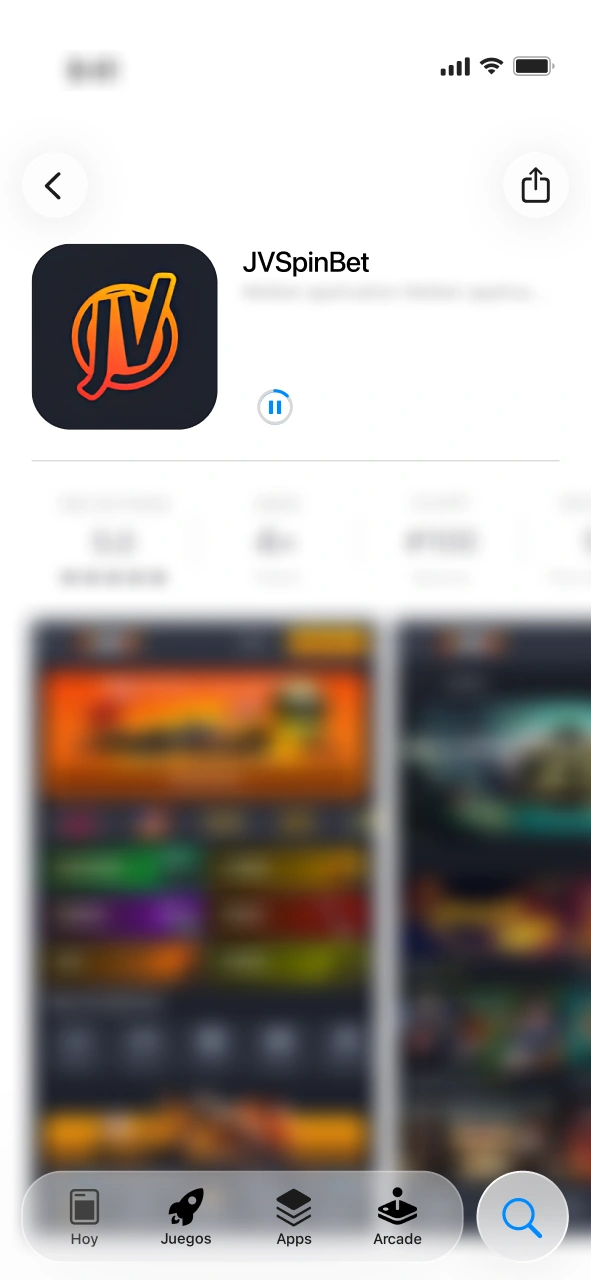 Aguardá unos segundos mientras finaliza la carga de la iOS JVSpin App.