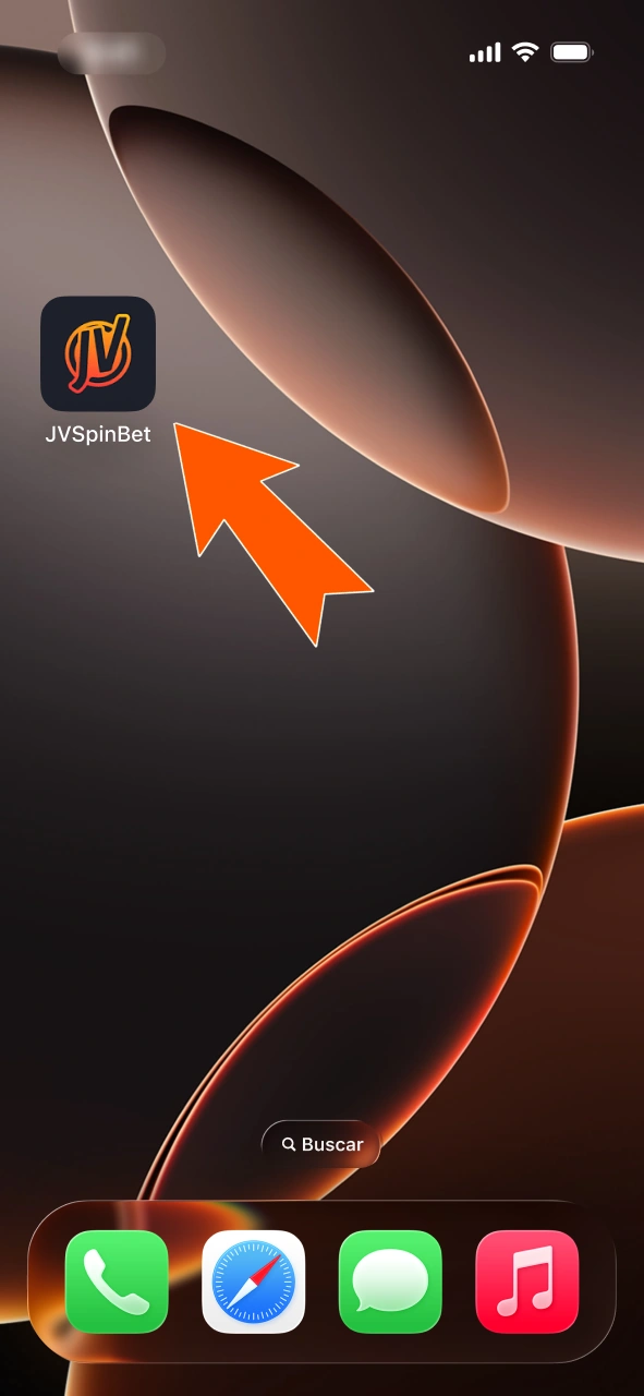 Ingresá a tu cuenta móvil recién instalada en la iOS JVSpin App.