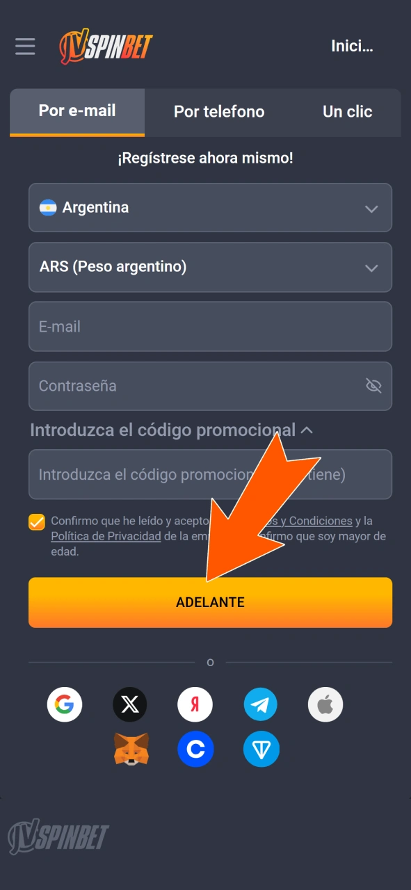Validá tu nuevo perfil de usuario tras el registro en JVSpin App.