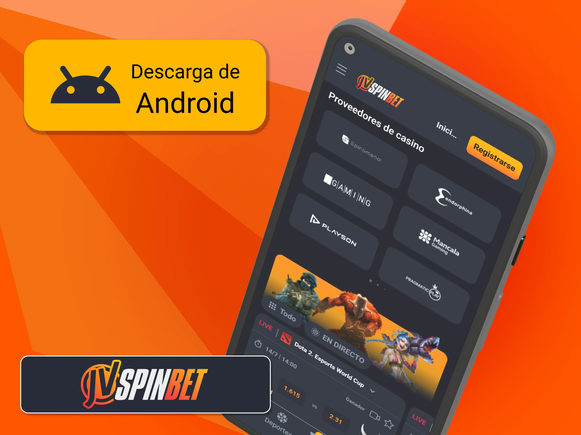 Instalá el archivo oficial de configuración para Android de JVSpin.