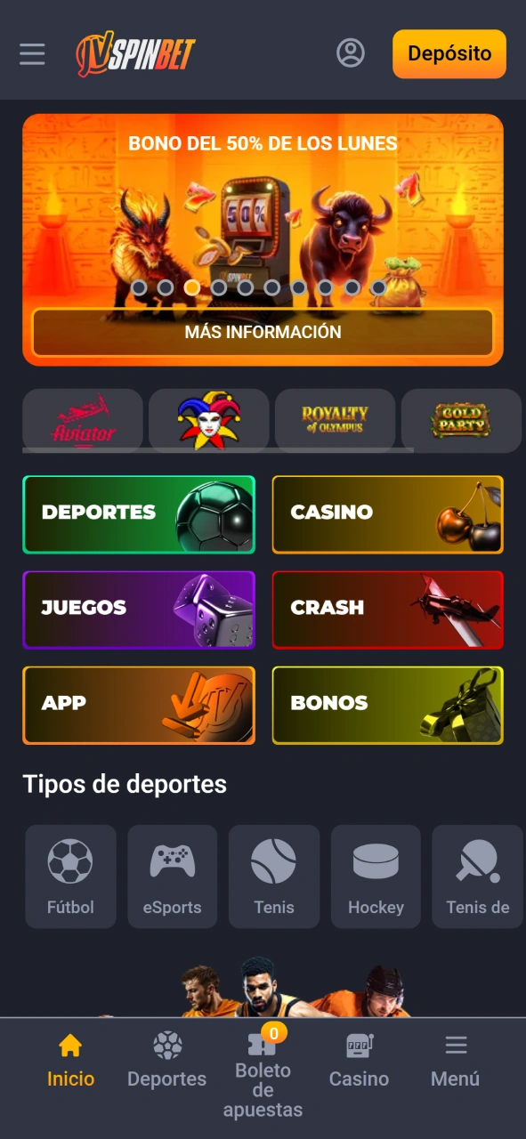 Revisá tu saldo luego de iniciar sesión para apostar en JVSpin.