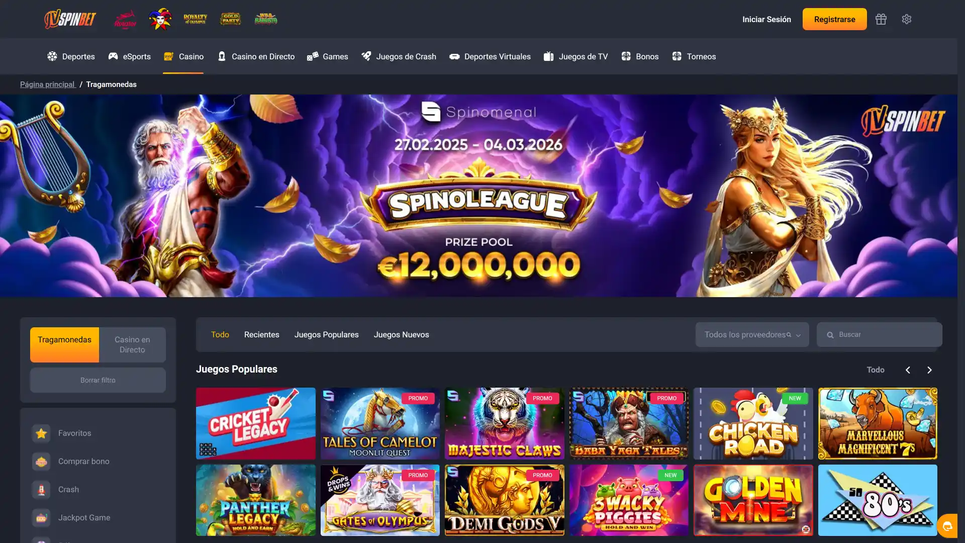 Explorá la colorida galería de juegos virtuales del sitio JVSpin.