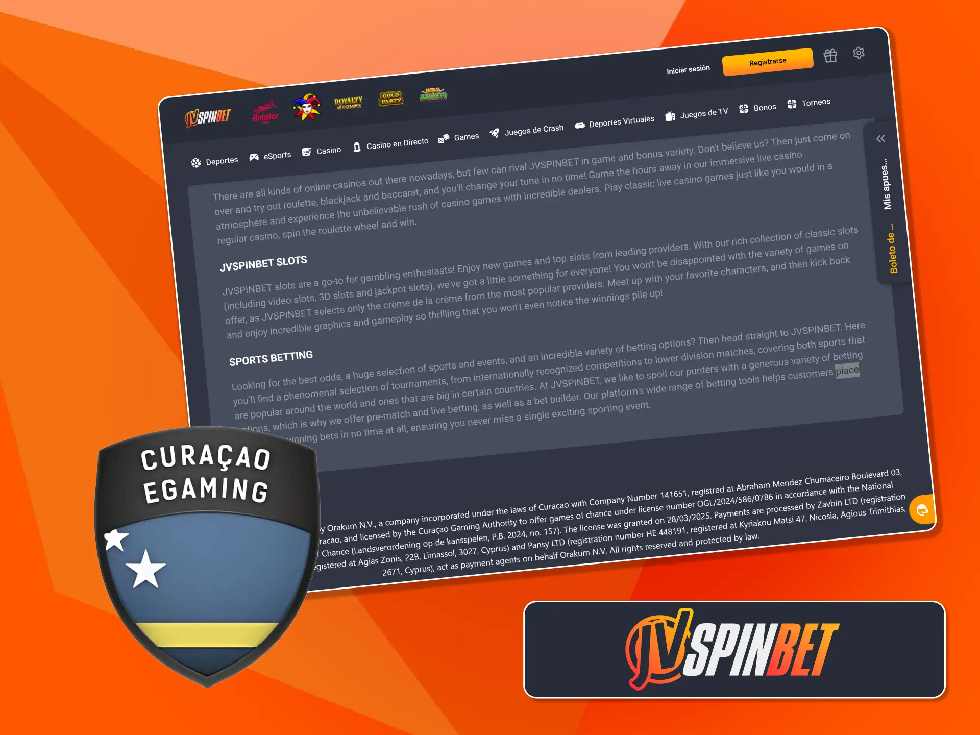 Verificá las regulaciones legales que avalan la seguridad de JVSpin.