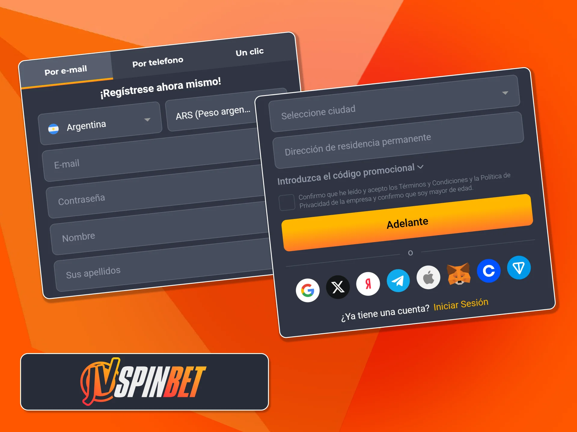 Creá tu perfil rápidamente para empezar a jugar en JVSpin.