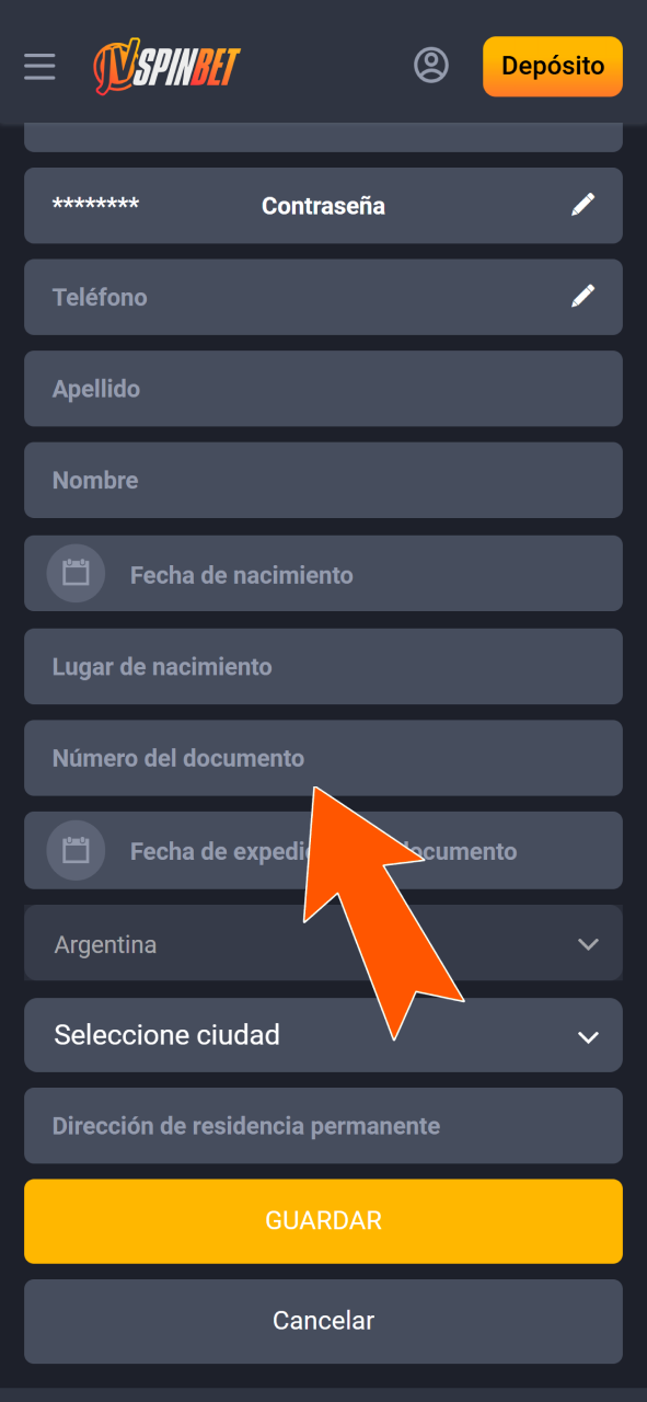Subí tu identificación personal durante la verificación de identidad en JVSpin.