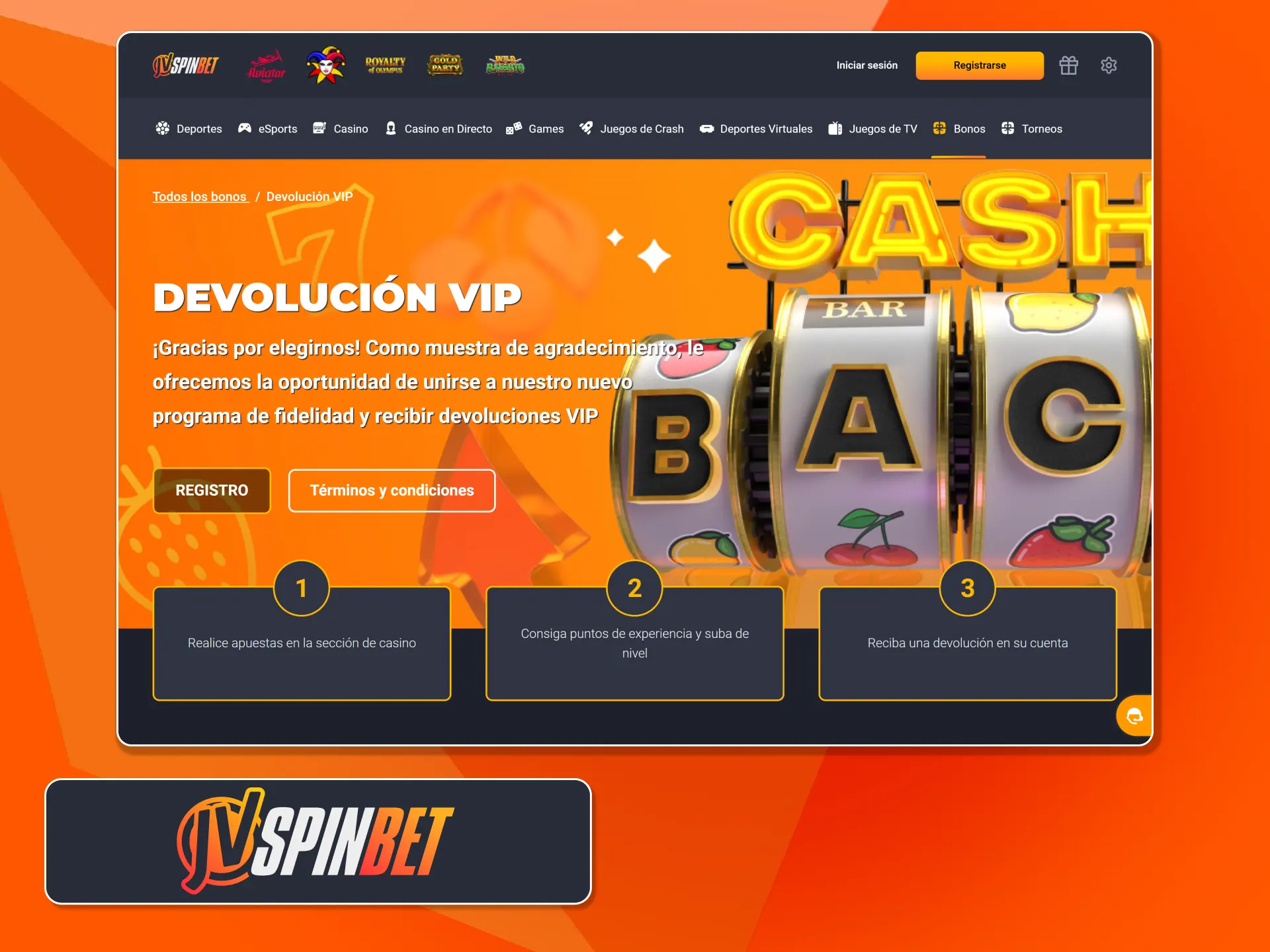 Unite al club exclusivo de recompensas para miembros de JVSpin.